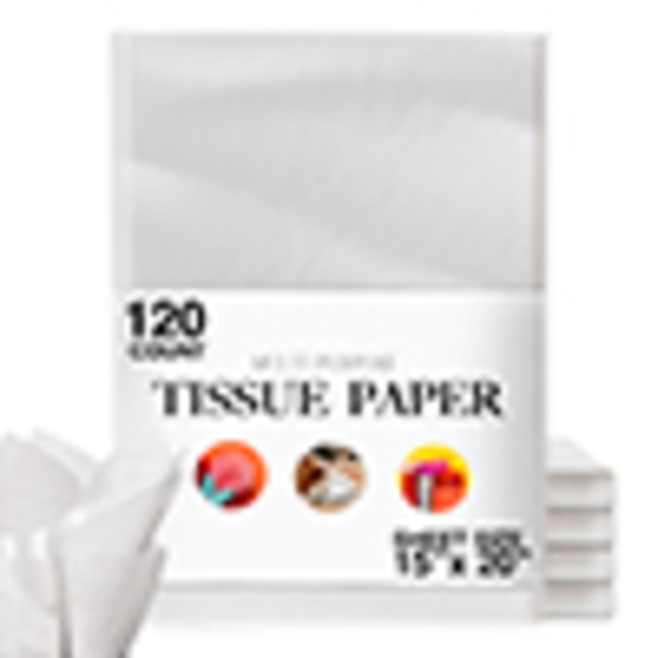 120 Sheets of Tissue Paper - 15" x 20" Packing Paper Sheets for Moving - 10lb Wrapping Paper - Newsprint Paper for Packing, Gift Wrapping, Moving Supplies & Protecting Items